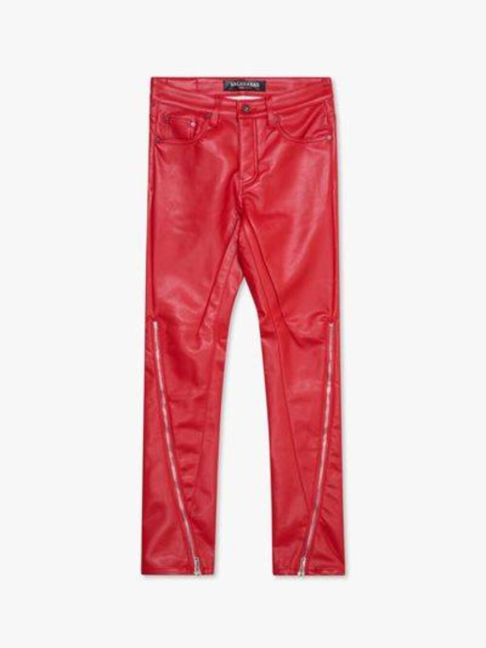 NEW VALABASAS Men’s Merdali Faux Leather Skinny Pants – Red, Size 28